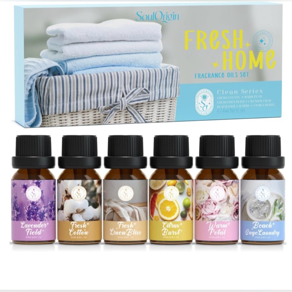 SoulOrigin Fragrance Oil Gift Set for Oil Diffusers, Scented Oils 6x10ml